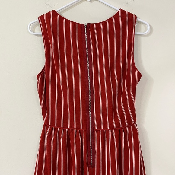 Bebop Be You Be Free Res White Stripe Zipper Back Mini Dress - Picture 6 of 7
